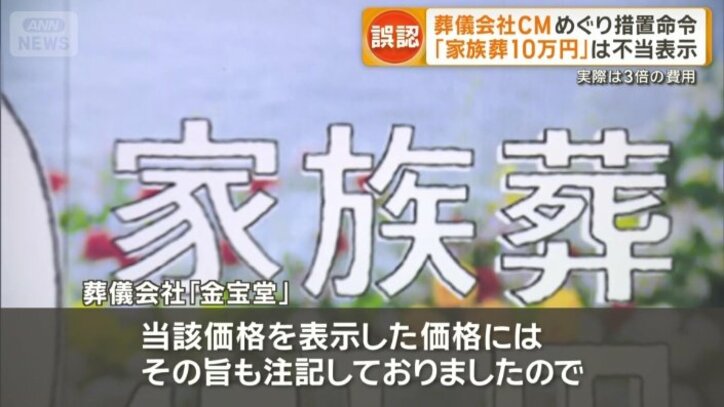 「その旨も注記した」と説明する葬儀会社