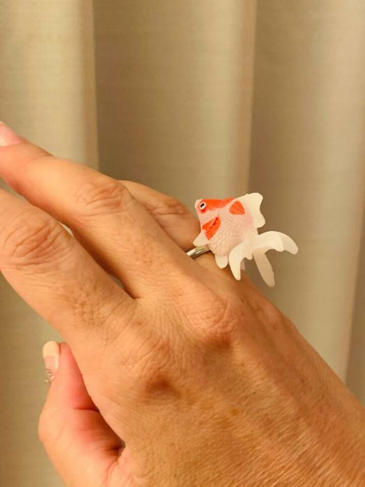  LiLiCo、夫・小田井涼平から貰った土産を紹介「金の指輪ではなく、金魚の指輪」 
