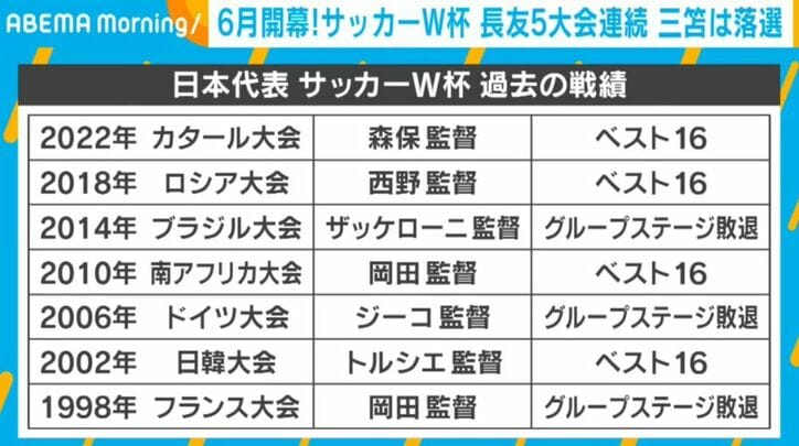 日本代表の過去の成績