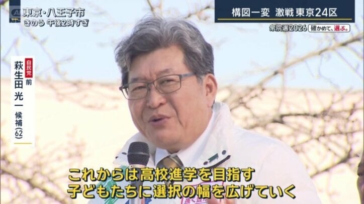 自民党　萩生田光一候補（27日）