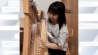 【映像】ハープの音に小鳥が集まってくるメルヘンな瞬間