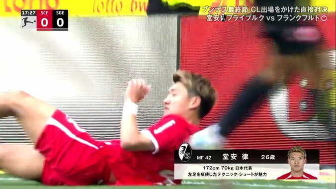 信じられん！堂安律の献身守備に観客から拍手喝采「凄い守備」「最高だわ」全力スプリントからの超開脚ブロックで決定機阻止の瞬間 3枚目