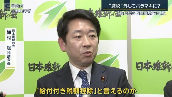 日本維新の会　梅村聡税調会長