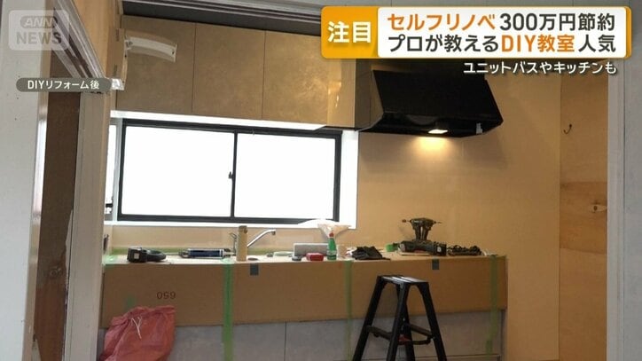 キッチンのDIYリフォーム後