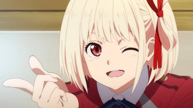 Title: Munching on an Onigiri while looking at the camera! Fans are overjoyed with the picnic illustration of the LycoReco cafe members from "Lycoris Recoil"