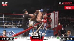 場内に響いた悲鳴とどよめき…レフェリー制止も後頭部に反則の右、トップロープを超えリングに転落＆失神の非常事態 魔裟斗「完全に故意」と苦言