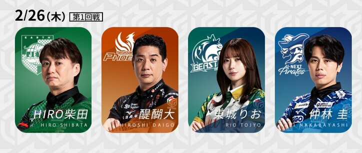 2月26日第1試合の出場選手