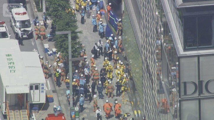 白昼の銀座で異臭騒ぎ、25人搬送 スプレー噴射か男逃走 大型特殊救急車が出動