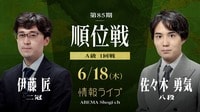 【情報LIVE】第85期 順位戦 A級 1回戦 伊藤匠二冠 対 佐々木勇気八段