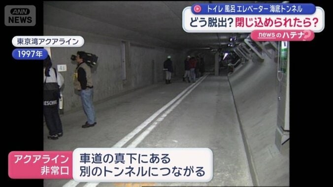 車道の真下にある別のトンネルにつながっている