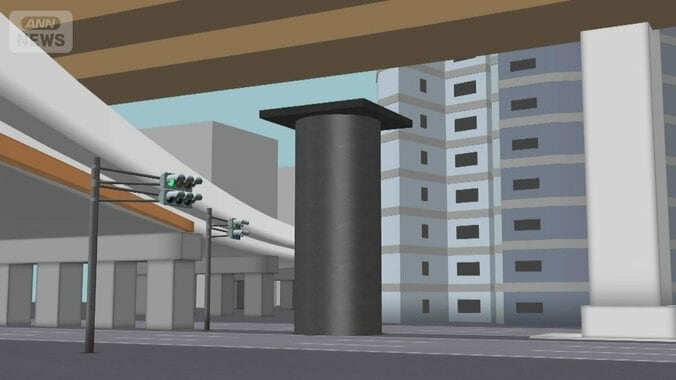 大阪市中心部に巨大パイプ　地中からせり上がる　現場周辺で一昨年から下水道工事 1枚目