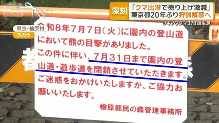 檜原村の都民の森の看板