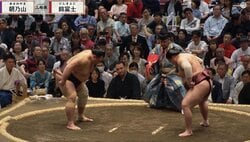 力士の背後に“イケメンすぎる”タレントの姿 いつまでも“若々しい姿”に「47歳に見えない」驚きの声