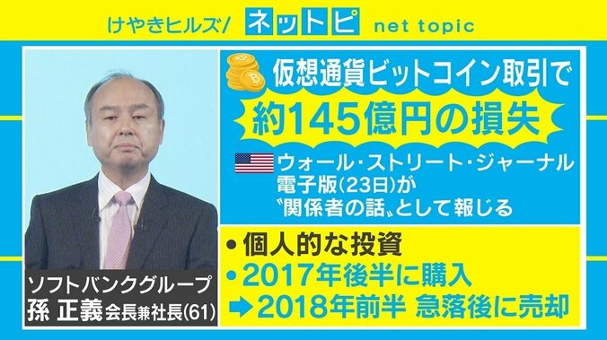 孫正義氏“ビットコインで巨額損失”報道に様々な声、総資産2兆円超えで「まぁいいや」レベル？ 1枚目