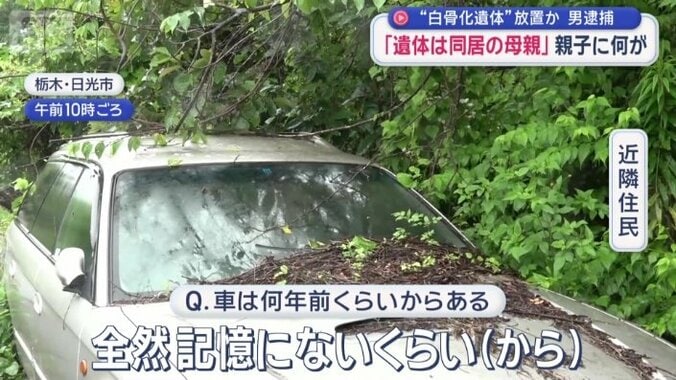 住宅の前に止まっている車