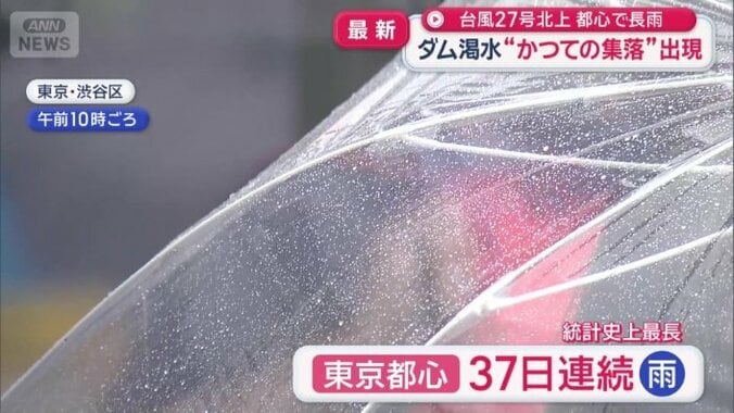 東京都心では37日連続の雨