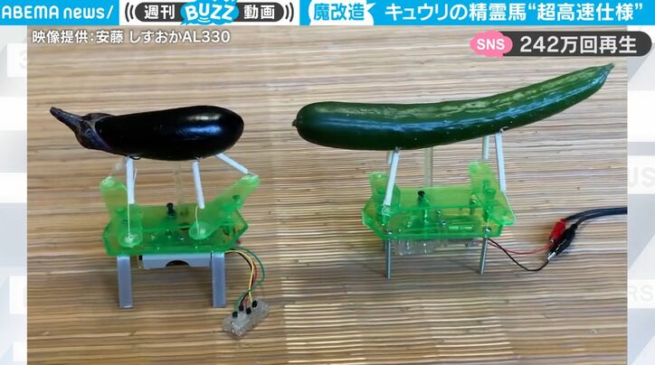 「天才の発想」 ご先祖様がアッという間に帰ってきそう！ ユニークすぎる“爆速精霊馬”がネット上で話題に