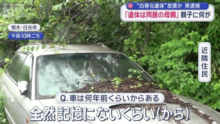 住宅の前に止まっている車