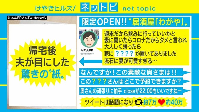 ドリンク6種・フード18種　コロナ時代に夫の飲みたい欲求を満たす妻の“居酒屋「わがや」”に反響 1枚目