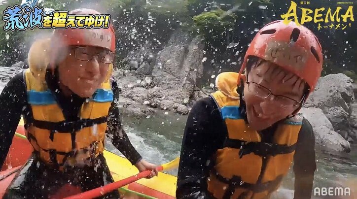 チーム渡辺、本戦の“荒波”想定し急流川下りにチャレンジ！渡辺明名人「ちゃんと漕げよ！」と鬼リーダーの顔に！？／将棋・ABEMAトーナメント