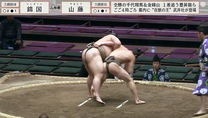 【写真・画像】「腕折れそう」だけど…“一般人の体型”超細身力士、体重2倍以上の巨漢を豪快投げ 館内どよめき「あれで勝つんか」　2枚目