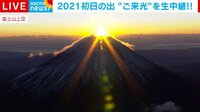 富士山上空からの初日の出ノーカット