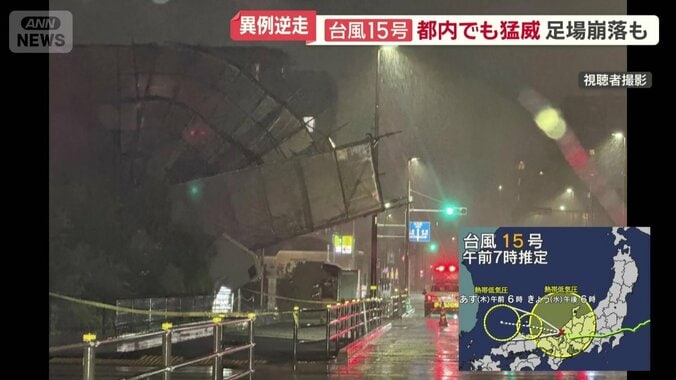 風が吹くたびに足場がグラグラと