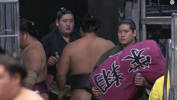 花道奥に「座布団持ってるイケメン」付け人力士の姿に熱視線「なんかカッコイイ人いる」 3枚目