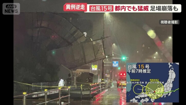 風が吹くたびに足場がグラグラと