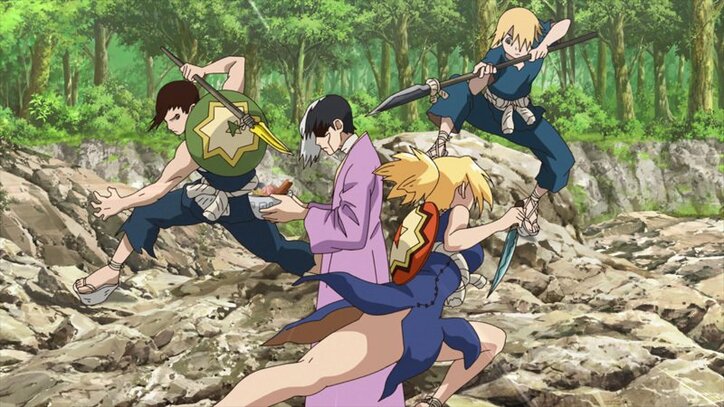 アニメ「Dr.STONE」第9話、千空たちの前に怪しい男が現れ… 先行カット解禁