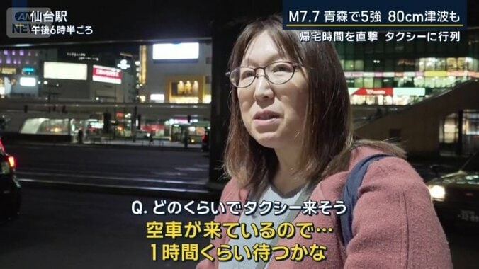 タクシーを待つ人