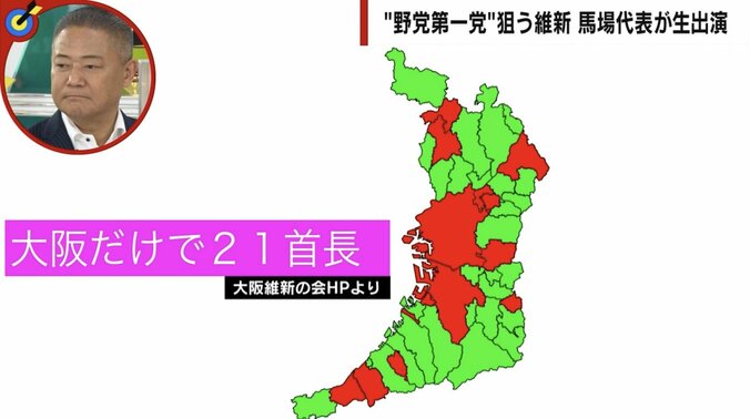 公明党が強かった大阪で、維新は21の首長を送り出している