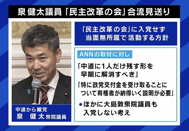 泉議員は民主改革の会への合流を見送った