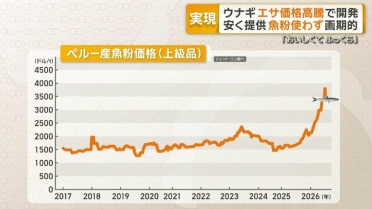 ペルー産の魚粉価格は年々上昇