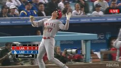 大谷翔平、俊足飛ばすも一歩分及ばず　惜しいアウトに天を仰ぎのけぞる　視聴者は「ぴょん谷かわいい」