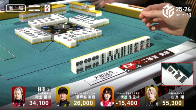 待ち変えがズバリ！亜樹の選択が光った見事なアガリ