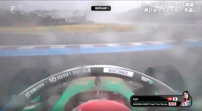 現役女子大生レーサーが痛恨の単独スピン…大荒れ国内最速レース、終盤のアクシデントにJuju感情爆発「ごめん！」 4枚目