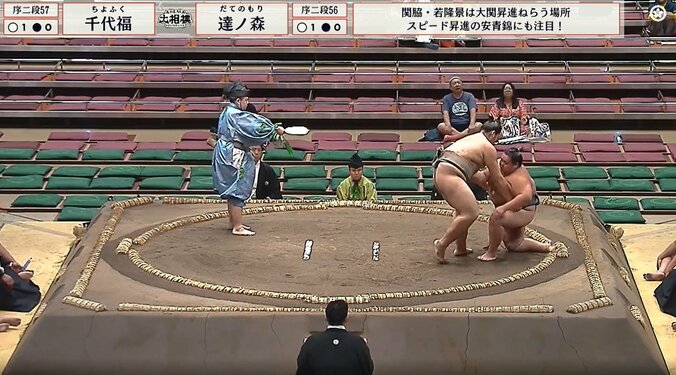 突然、崩れ落ちる力士