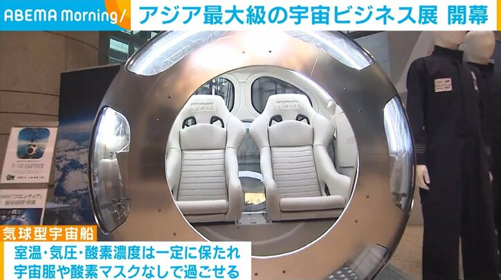 展示されている気球型宇宙船の実機