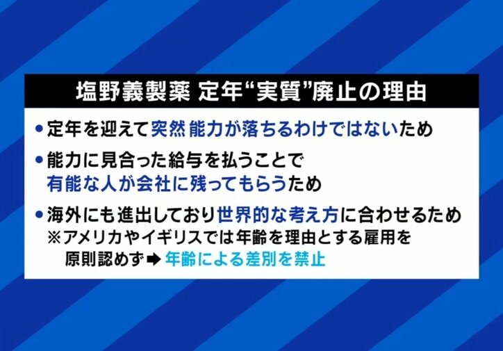塩野義製薬 定年“実質”廃止の理由