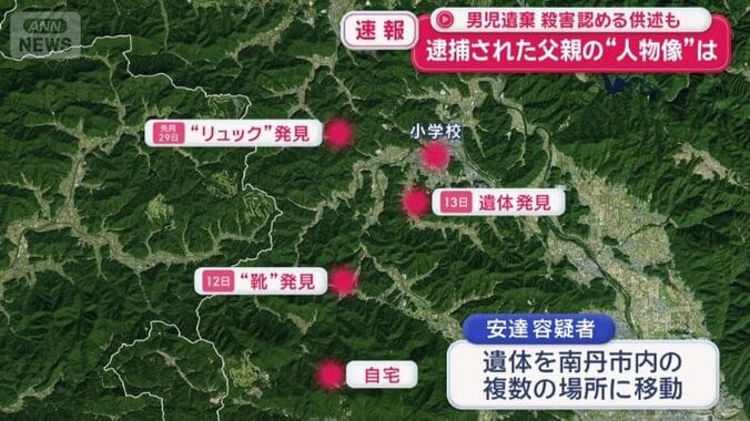 遺体を南丹市の複数の場所に移動