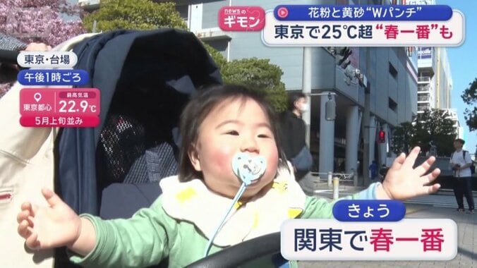 関東地方で春一番