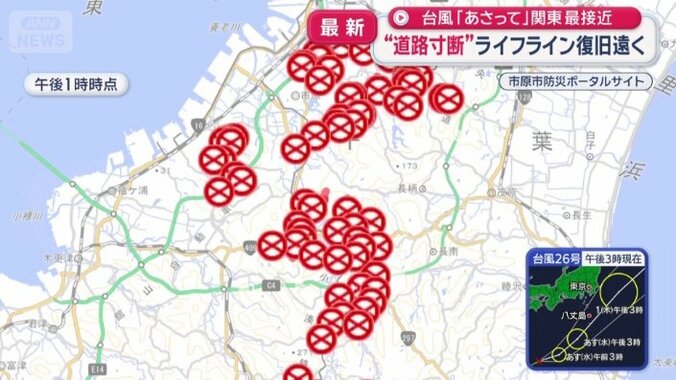 29日午後1時時点　市道の状況