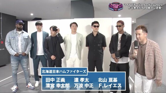 個性豊かな私服で登場した日ハムナイン