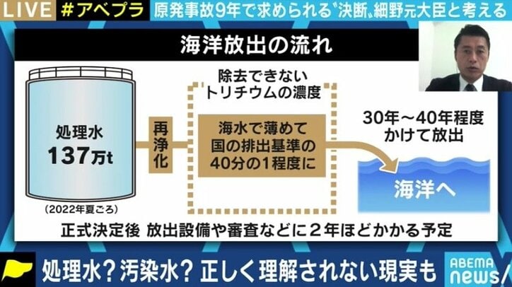 「福島だけ流すなと言うのは差別」「時間が無いんです。関東の皆さん、我々の問題なんです」処理水の海洋放出めぐり細野豪志議員&カンニング竹山が訴え