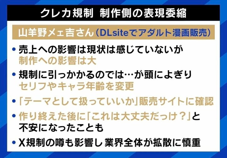 【写真・画像】クレカ会社が“エロ規制”？ 創作現場から悲痛な声  紗倉まな「パッケージと中身との乖離が起きている」 山田参院議員「自ら表現を抑えた結果、息の根を止めることになる」 　6枚目