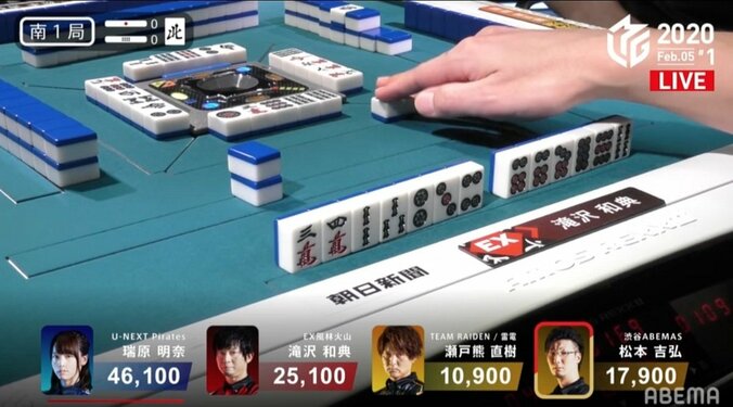 あなたは気づけたか！？同一半荘で全く同じ手牌が2度出現 天文学的確率の現象に選手・ファンが興奮／麻雀・Mリーグ 2枚目