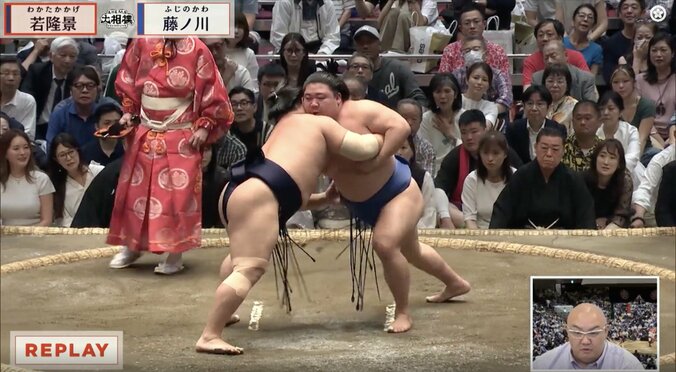 若隆景が「うますぎる」「最高のおっつけ」 藤ノ川との“技巧派対決”に称賛やまず 「前まわしも離さない」荒磯親方も絶賛 3枚目