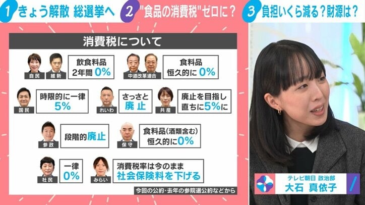 消費税について（各党）／大石真依子記者