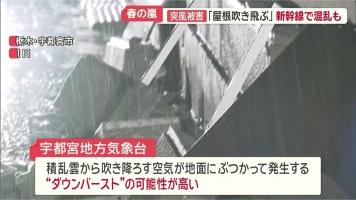 「ダウンバースト」の可能性